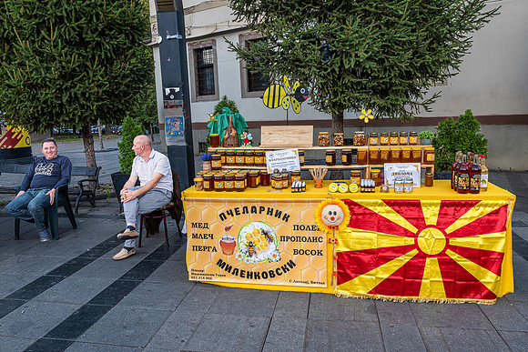 Proudly Macedonian Honey, Market Square, Bitola, Macedonia