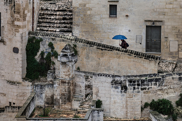Umbrella Man, Matera, Basilicata, ITaly
