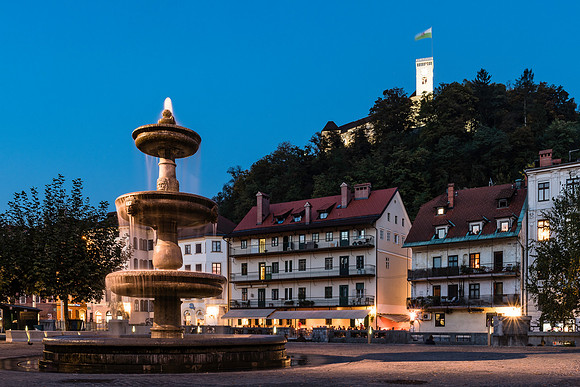Fountain on Novi Trg, Ljubljana, Slovenia