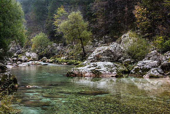 Isonzo River near Bovec, Slovenia