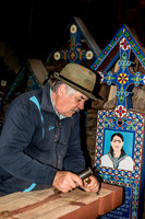 Carving Wooden Tombstones, Romania