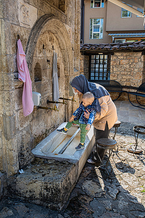 Before Entering the Mosque, Tetovo, Macedonia
