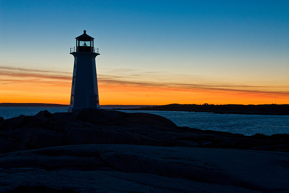 Peggy's Cove Lighthouse at Sunset